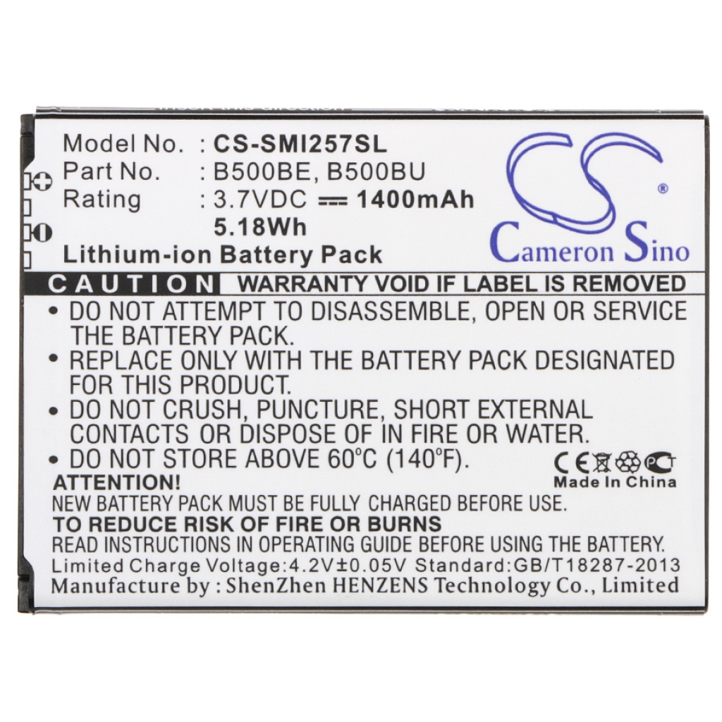 Compatible battery replacement for Samsung  B500AU, EB-B500BU, EB-B500BE, B500BU