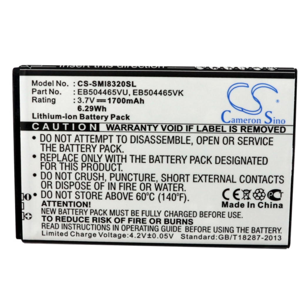 Compatible battery replacement for Samsung  EB504465LABSTD, EB504465VU, EB504465LA, SO1S416AS/5-B, EB504465VK...