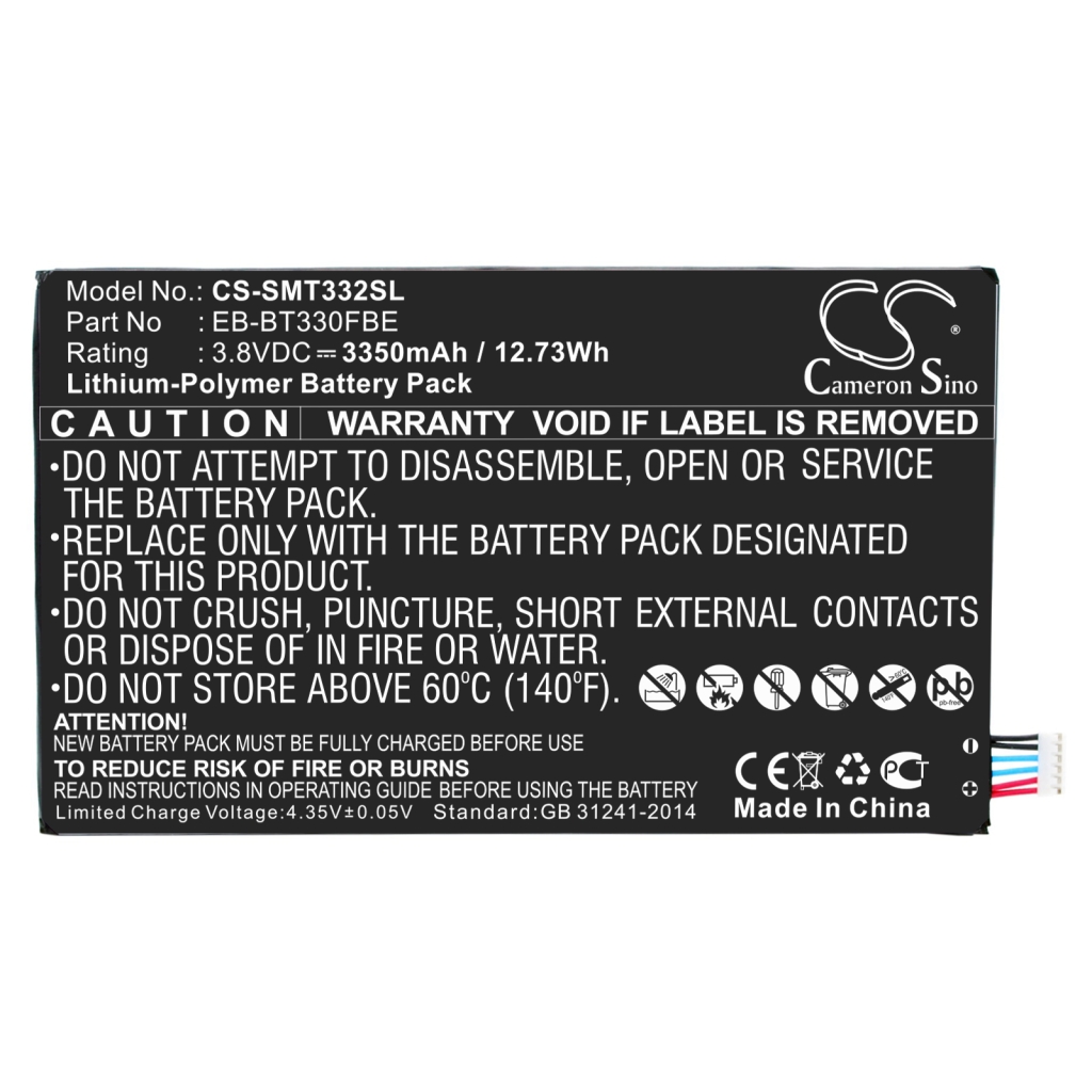 Compatible battery replacement for Samsung  GH43-04112A;GH43-04112B, EB-BT330FBE