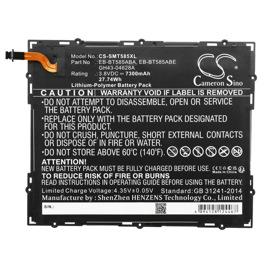 Compatible battery replacement for Samsung  GH43-04628A, EB-BT585ABE, EB-BT585ABA