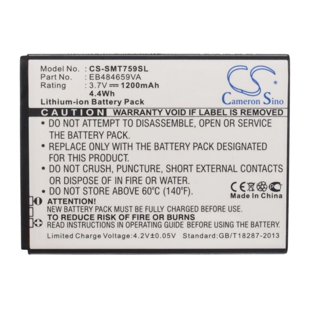 Compatible battery replacement for Samsung  TH1B825AS/5-B, EB484659VU, EB484659VABSTD, EB484659VA