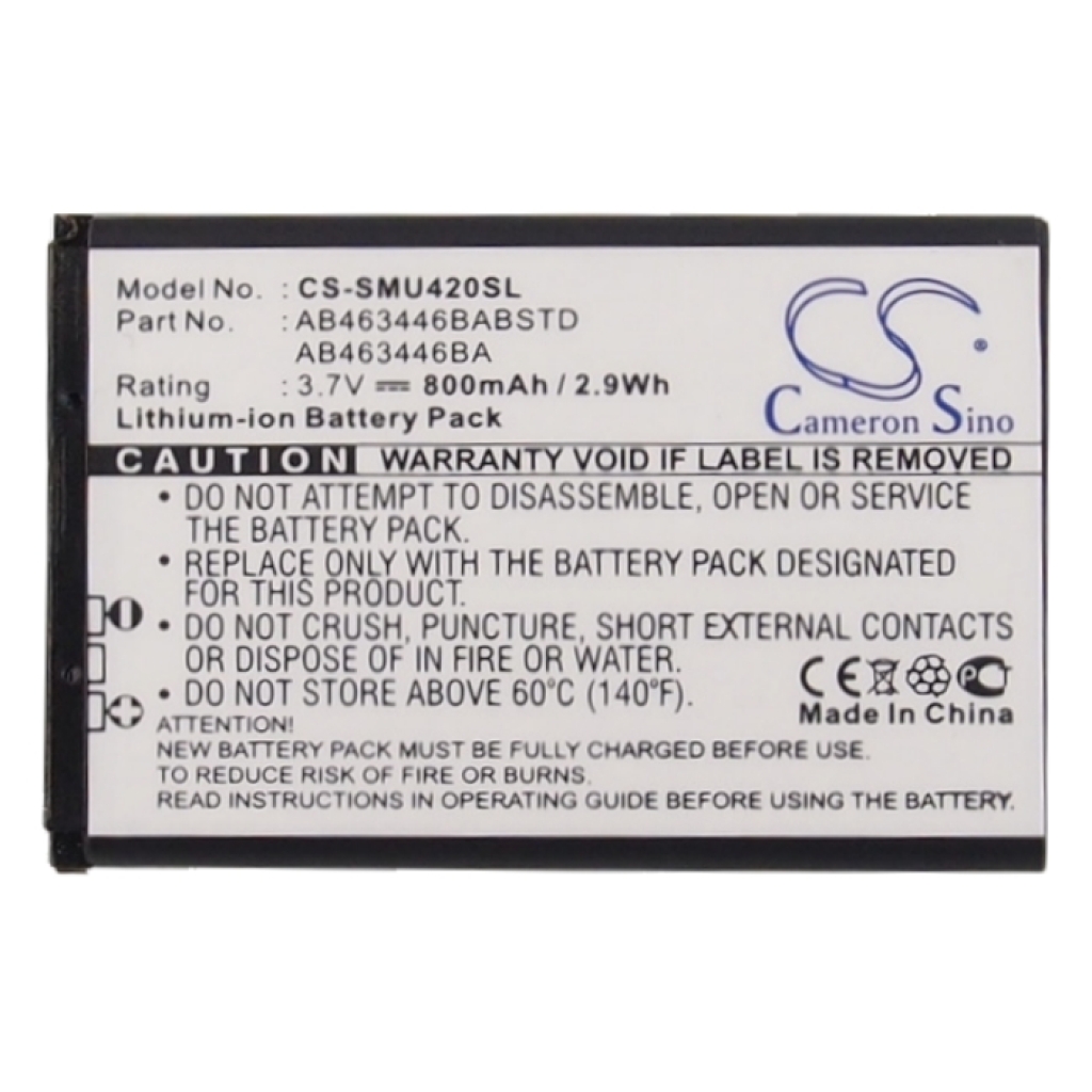 Compatible battery replacement for Samsung  AB463446BA, BSTDAB553446BA, AB553446BAB/STD, AB553446BA, AB463446BABSTD