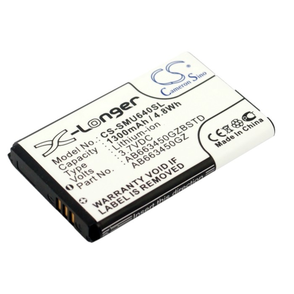 Compatible battery replacement for Samsung  AB663450GZ, AB663450BZ, AB663450GZBSTD