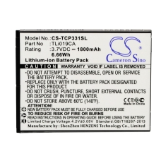 Compatible battery replacement for TCL TLI019CA