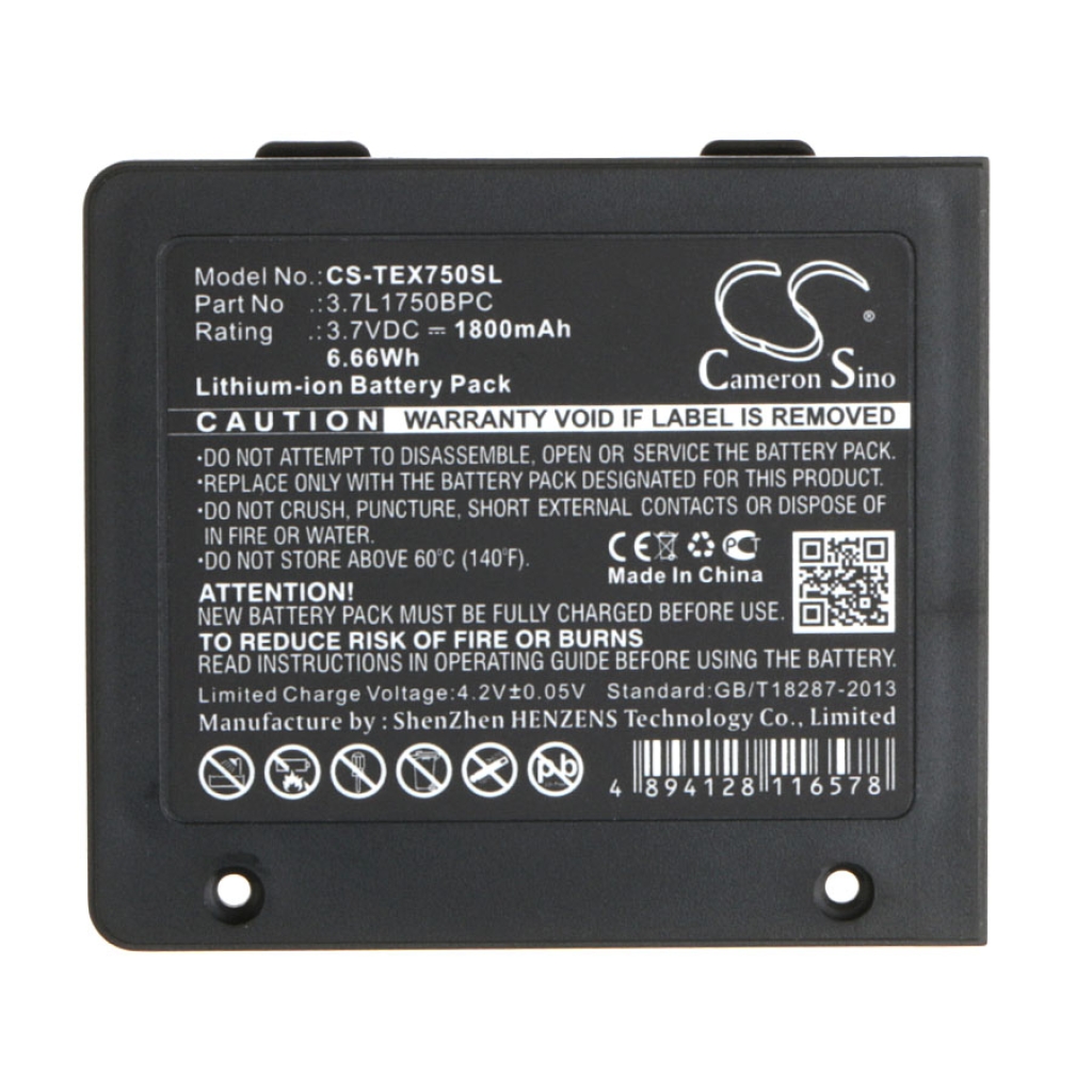 Compatible battery replacement for Texas Instruments  3.7L1750BPC