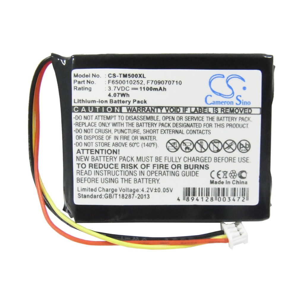 Compatible battery replacement for TomTom  F709070710, F650010252