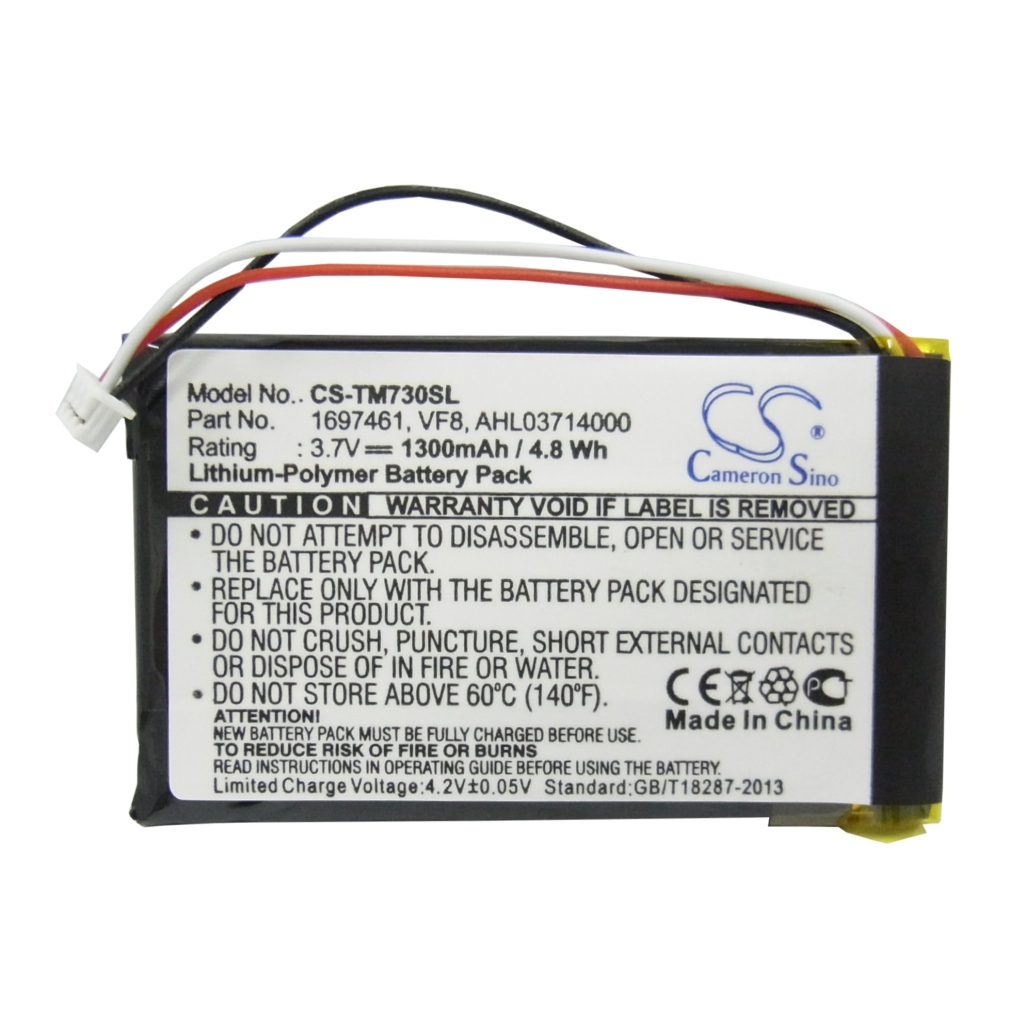 Compatible battery replacement for TomTom  VF8, AHL03714000, 1697461