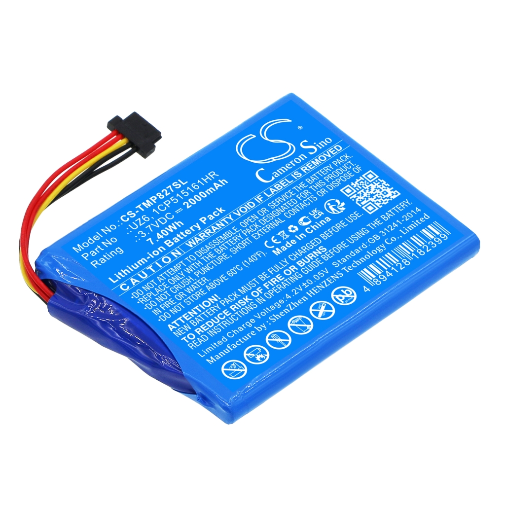 Compatible battery replacement for TomTom  UZ6, 1CP515161HR