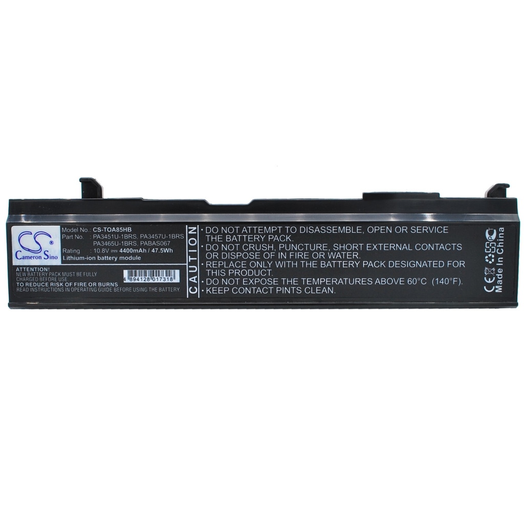 Compatible battery replacement for Toshiba  PABAS067, PA3465U-1BRS, PA3457U-1BRS, PA3451U-1BRS