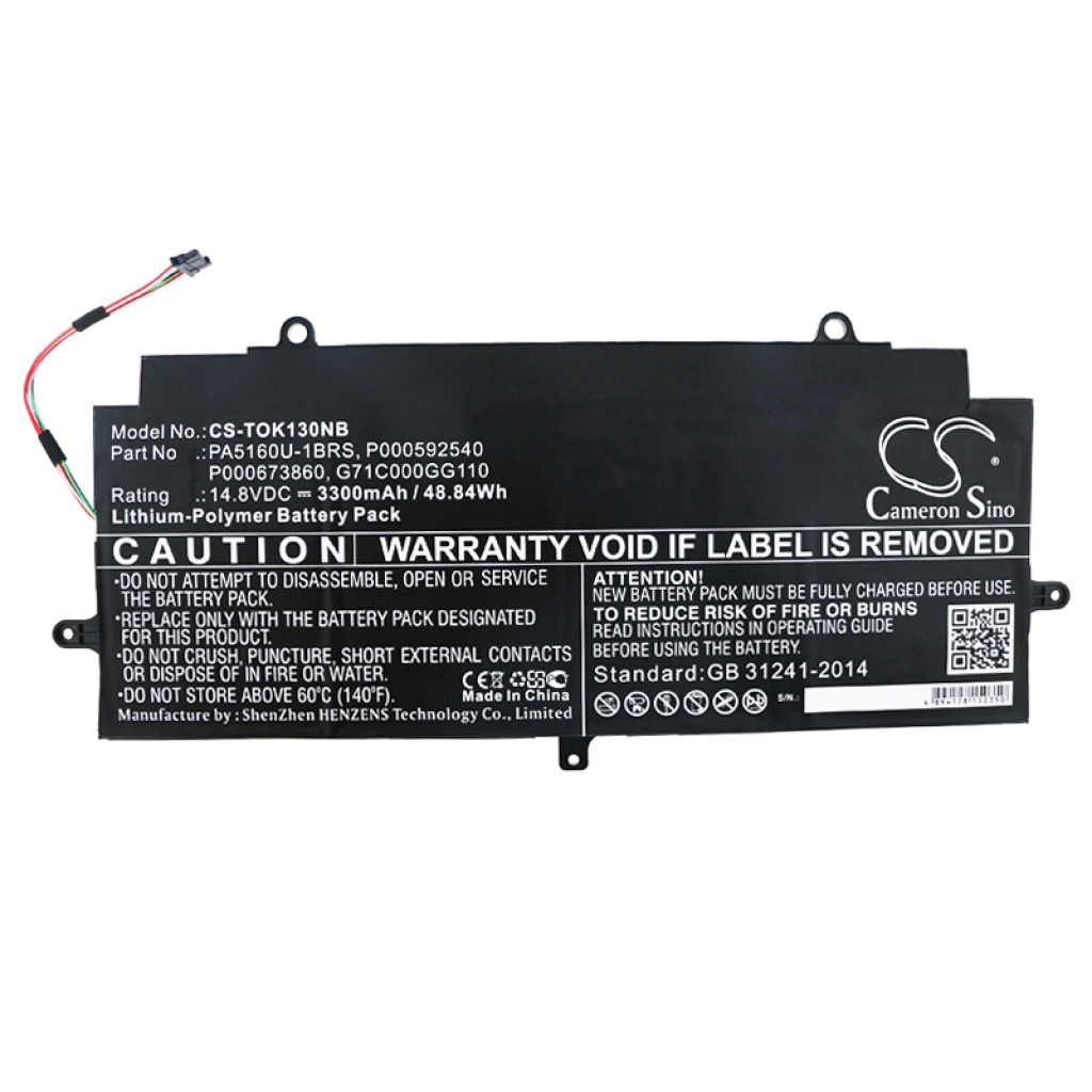 Compatible battery replacement for Toshiba  PA5160U-1BRS, P000673860, P000592540, G71C000GG110