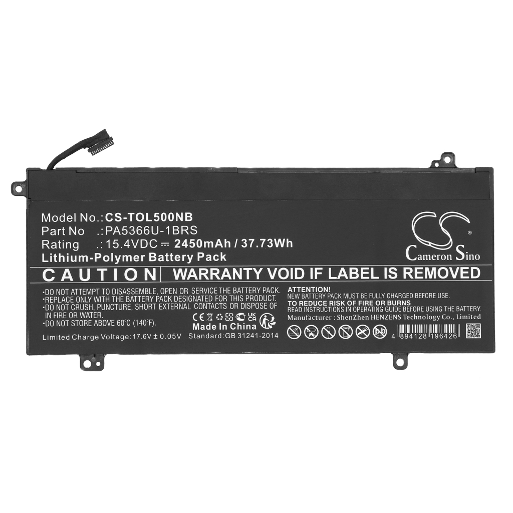 Compatible battery replacement for Toshiba  PA5366U-1BRS