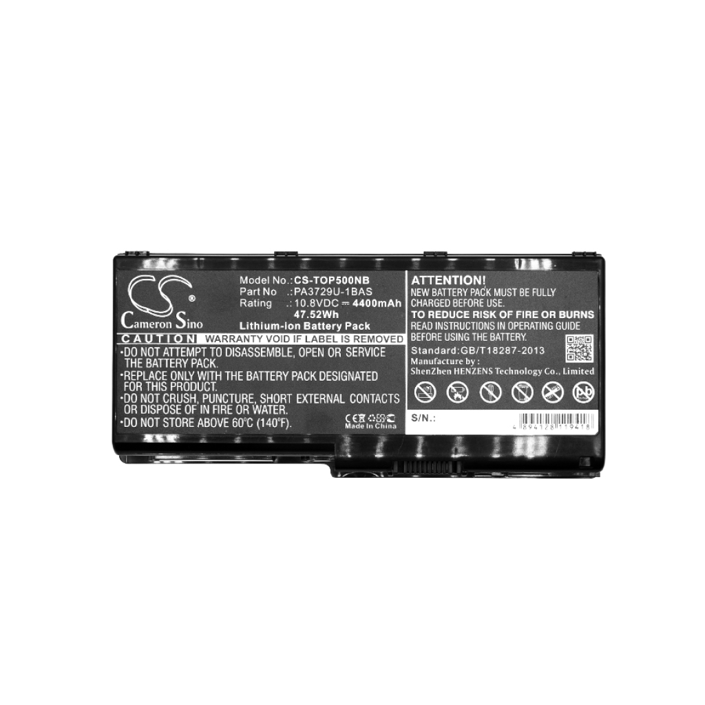 Compatible battery replacement for Toshiba  PA3730, PA3729U-1BRS, PABAS207, PA3729U-1BAS, PA3730U-1BRS...