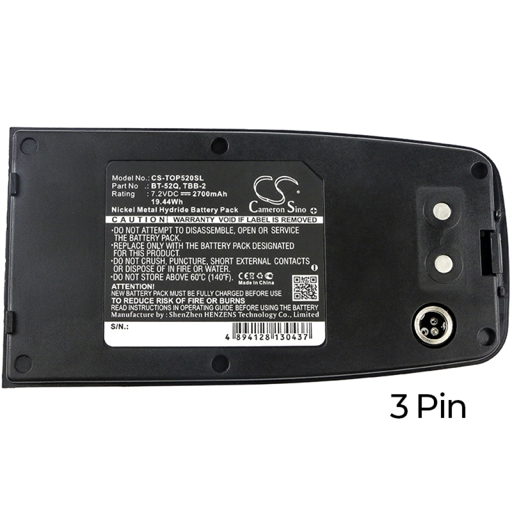 Compatible battery replacement for Topcon  BT-52QA, BT-52Q, TBB-2R, BT-32Q, TBB-2...