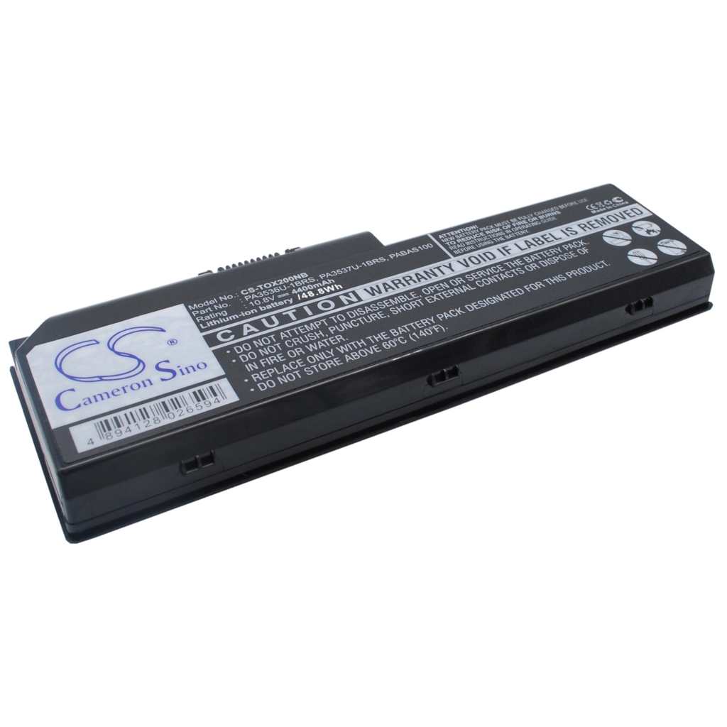 Compatible battery replacement for Toshiba  PA3536U-1BRS, PABAS100, PA3537U-1BRS