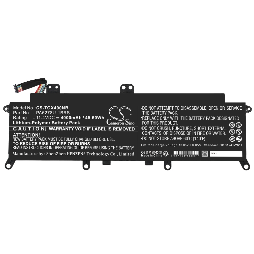 Compatible battery replacement for Toshiba  PA5278U-1BRS