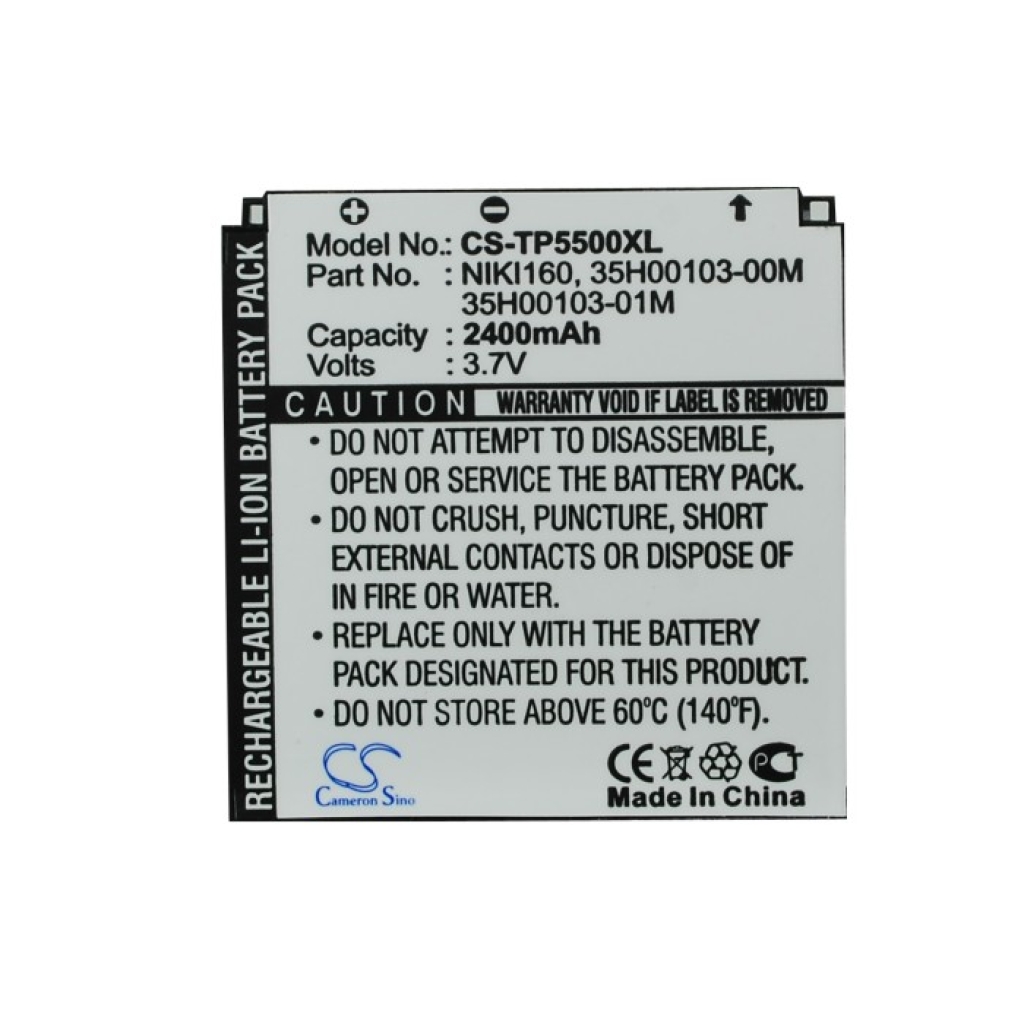 Compatible battery replacement for HTC  NIKI160, 35H00103-01M, 35H00103-00M