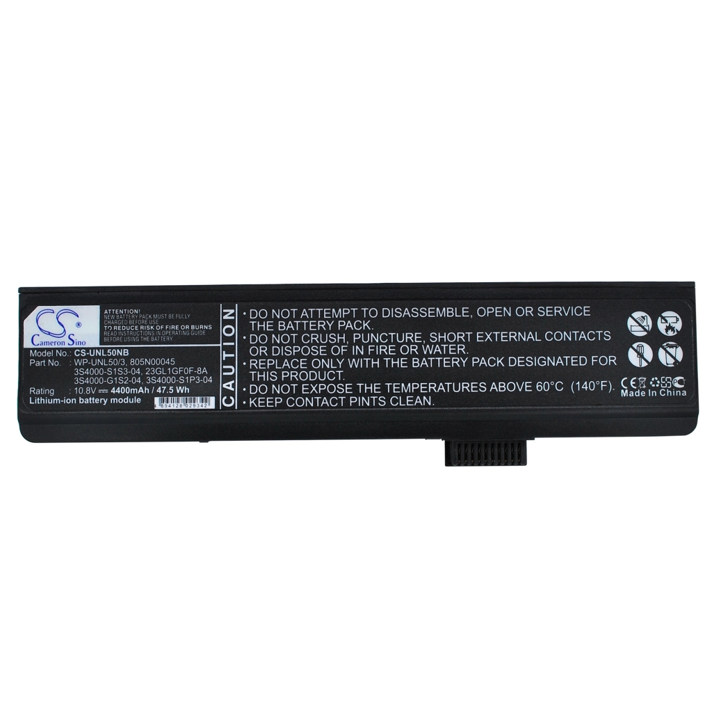 Compatible battery replacement for HASEE  L50-3S4000-C1S1, L51-3S4400-C1L3, 23GL2GA00-8A, 63GL51028-1A, L51-3S4000-C1L1...