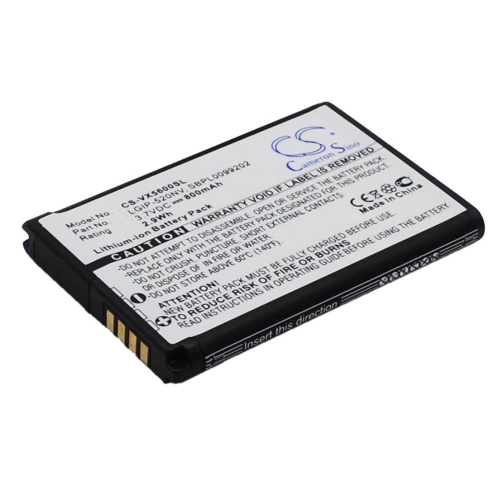 Compatible battery replacement for Verizon  SBPL0099202, LGIP-520NV-2, LGIP-520NV, SBPL0102702