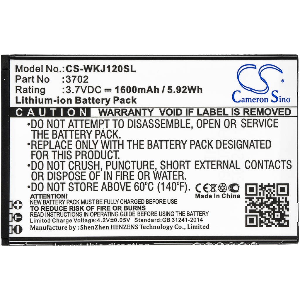 Compatible battery replacement for Wiko  3702