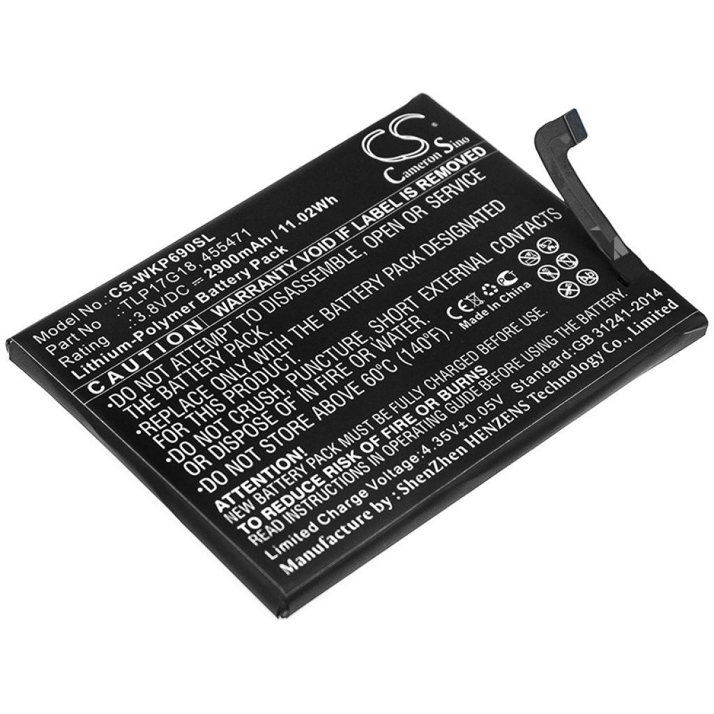 Compatible battery replacement for Wiko  TLP17G18, 455471