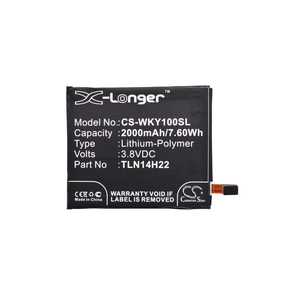 Compatible battery replacement for Wiko  TLN14H22, TLE14E20