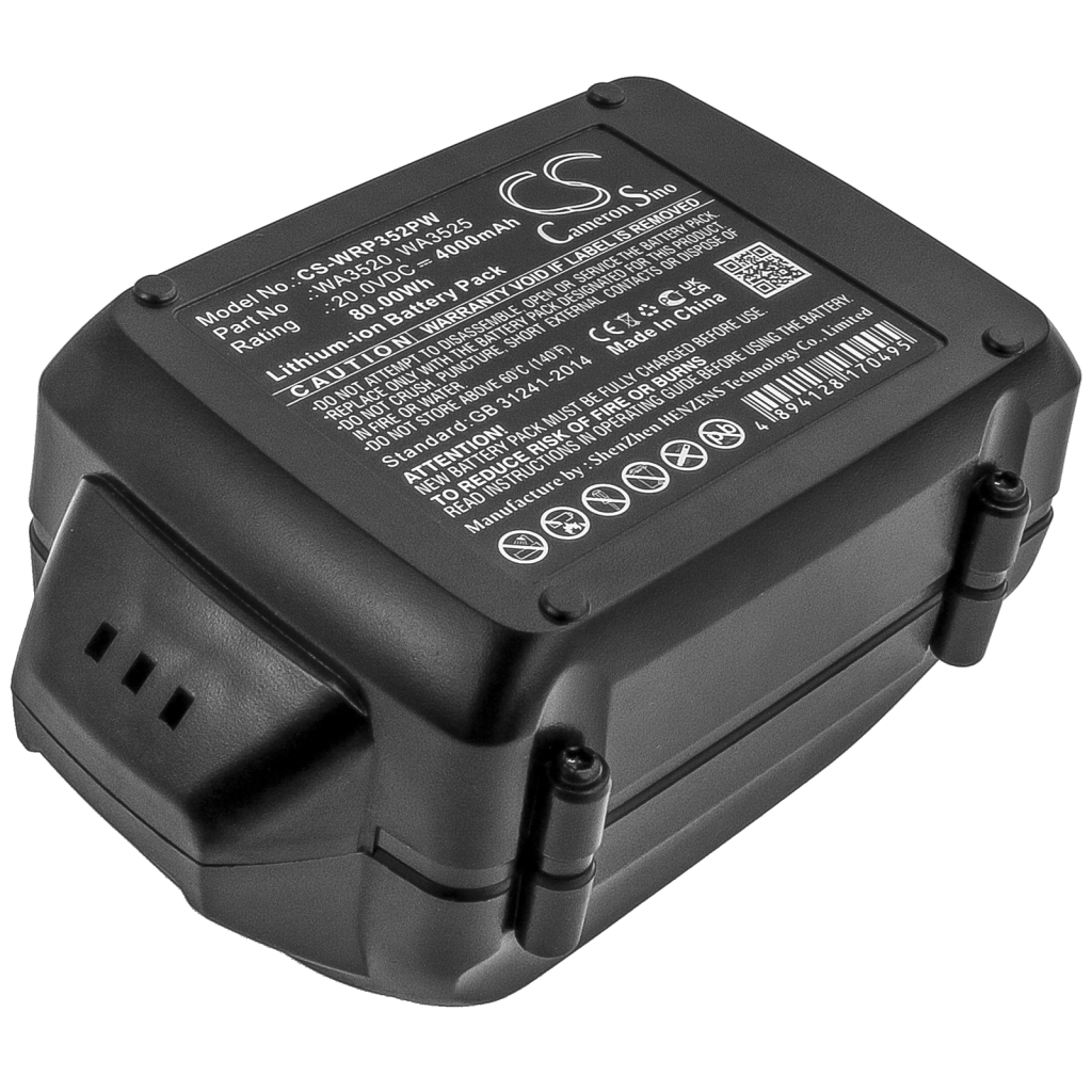 Compatible battery replacement for Worx  WA3578, WA3520, WA3575.2, WA3012, WA3575...