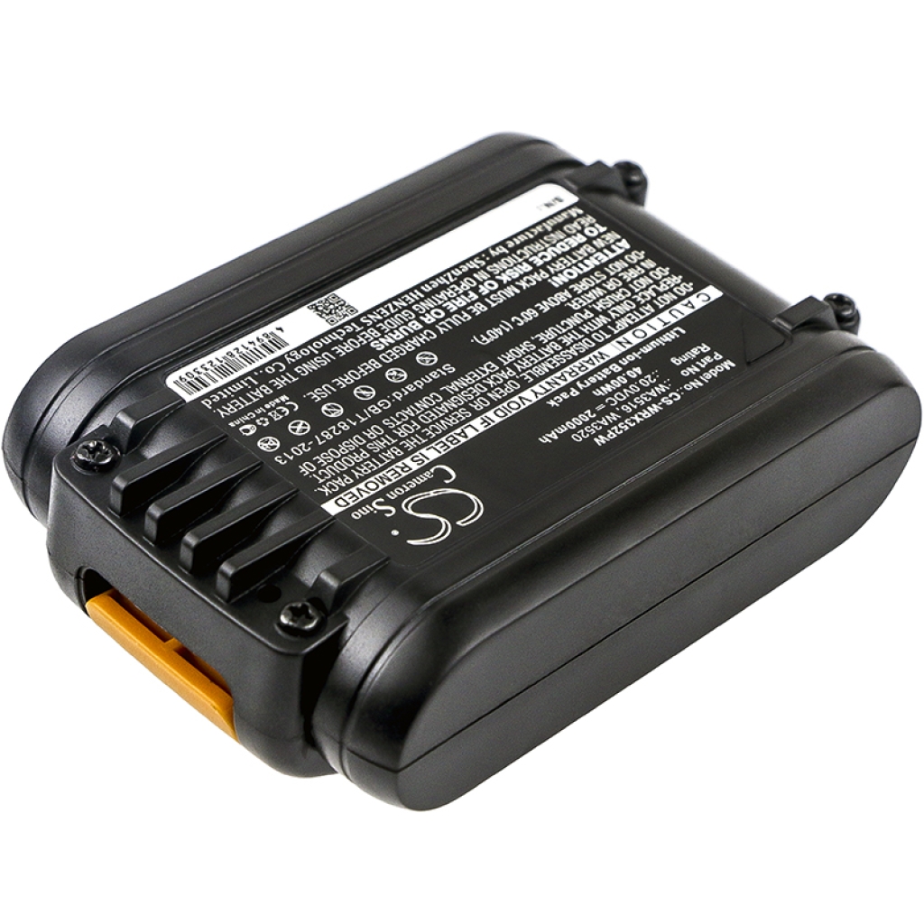 Compatible battery replacement for Worx  WA3570, RW9351.1, WA3556, WA3551.1, WA3641...