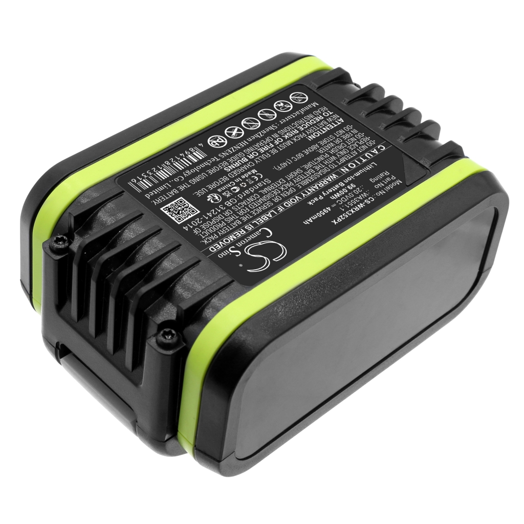 Compatible battery replacement for Worx  WA3549.1, WA3570, RW9351.1, WA3556, WA3551.1...