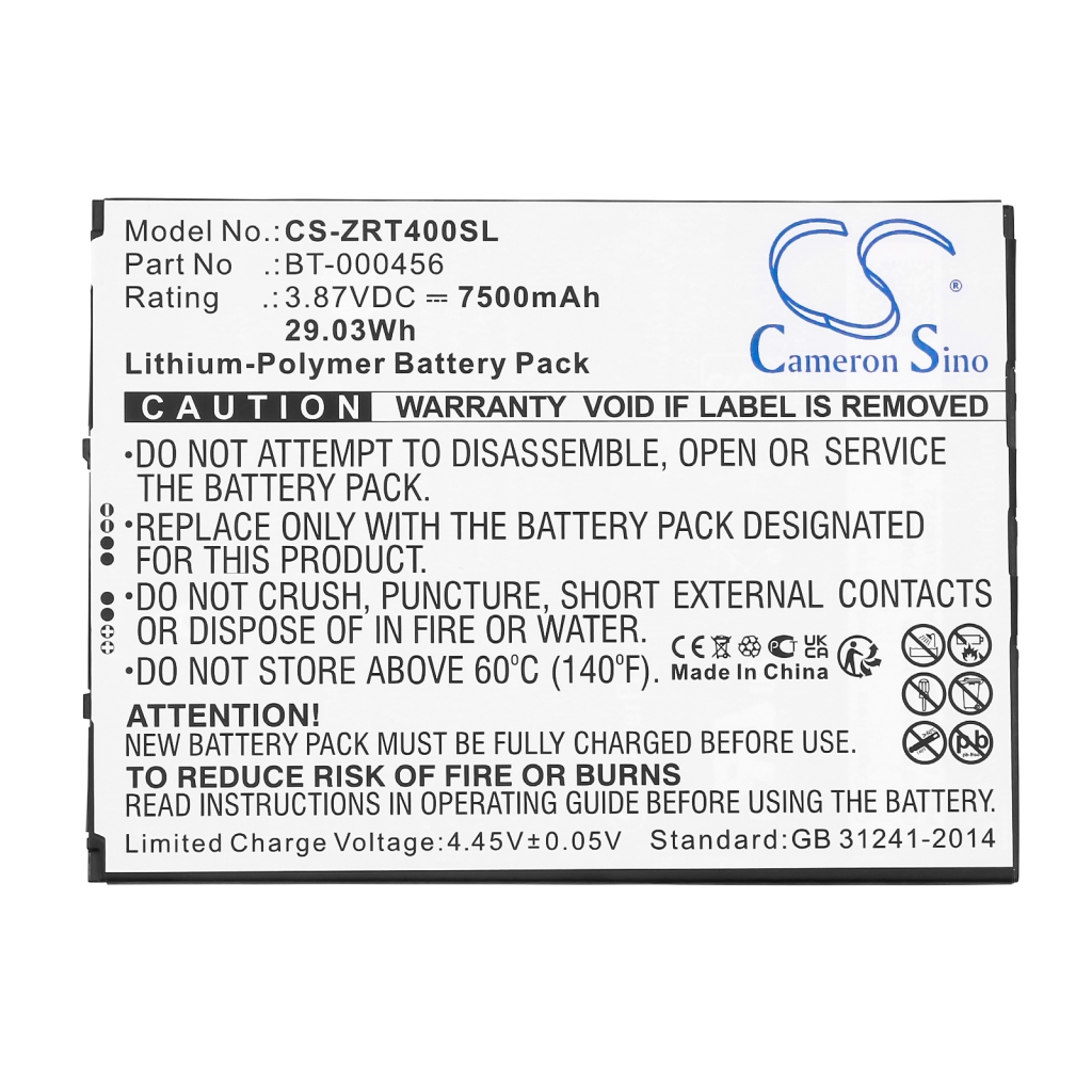 Tablet Battery Zebra CS-ZRT400SL