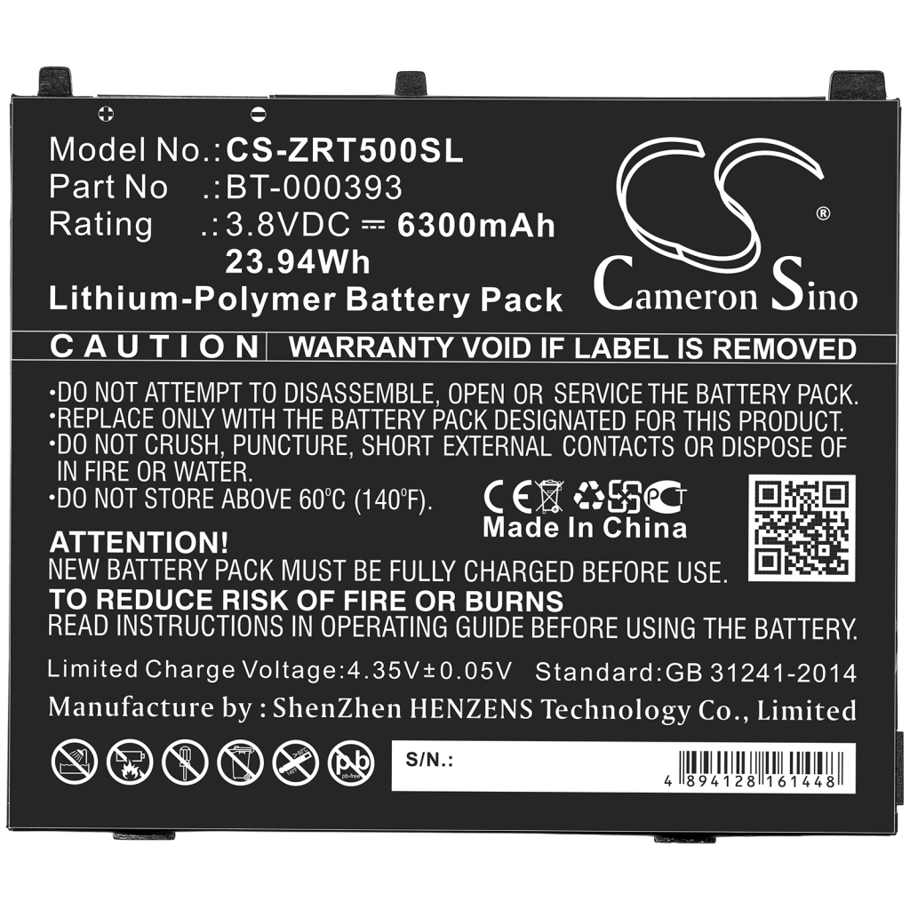 Tablet Battery Zebra CS-ZRT500SL