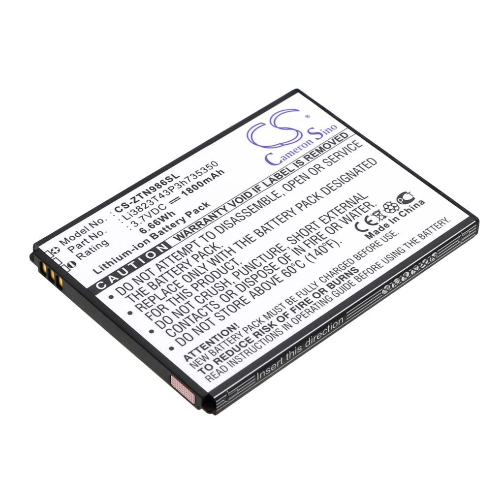 Compatible battery replacement for ZTE LI3823T43P3H735350