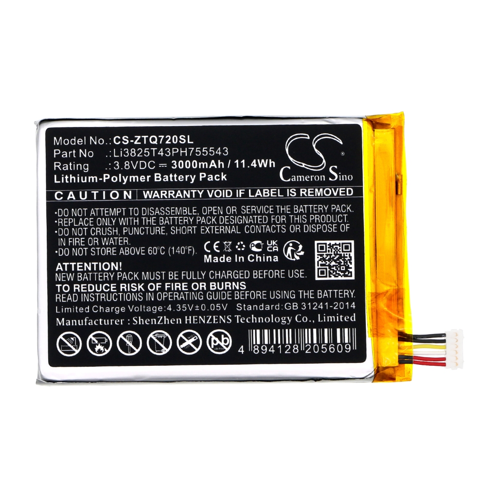 Home Security Camera Battery Zte CS-ZTQ720SL