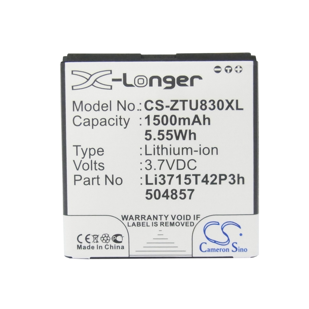 Compatible battery replacement for ZTE  Li3715T42P3h504857-H, Li3715T42P3h504857