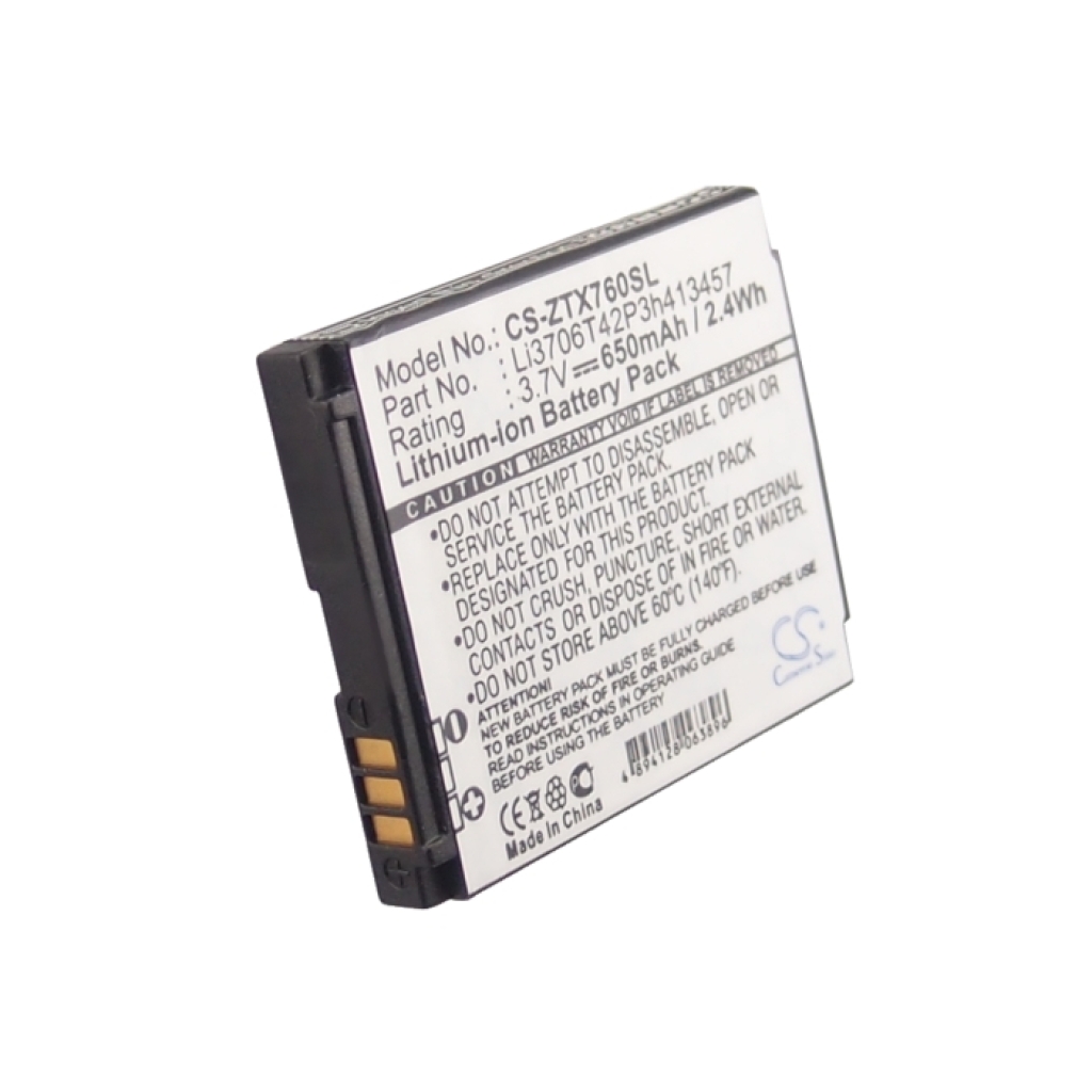 Compatible battery replacement for ZTE LI3706T42P3H413457