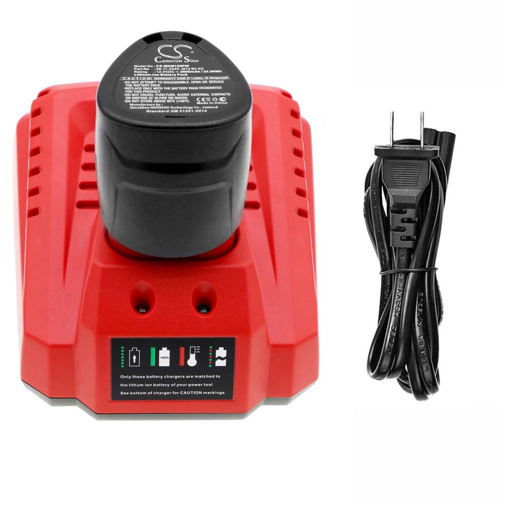 Compatible charger replacement for Milwaukee  M12 B4 XC, 48112412, M12 B3 XC, 48112402, 4932430065...