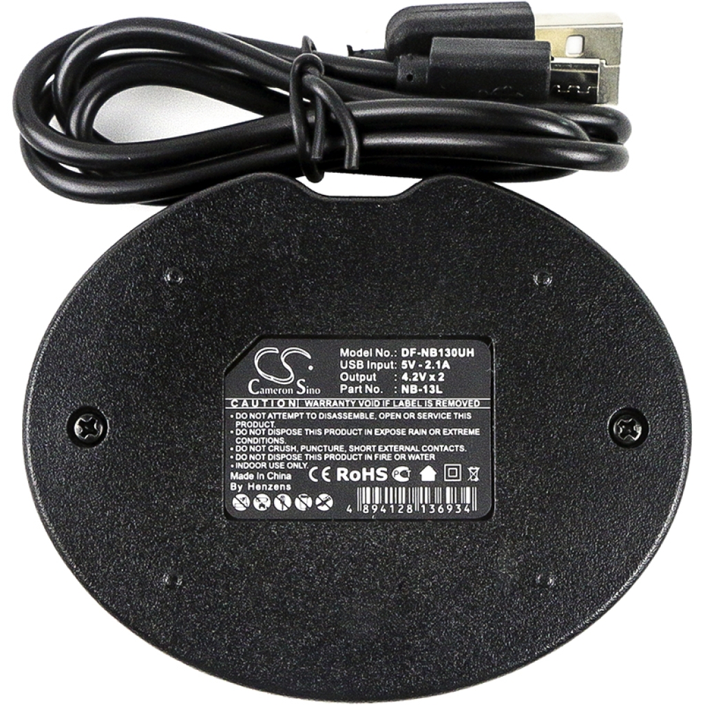 Compatible charger replacement for Canon  NB-13L, CB-2LHT, CB-2LH