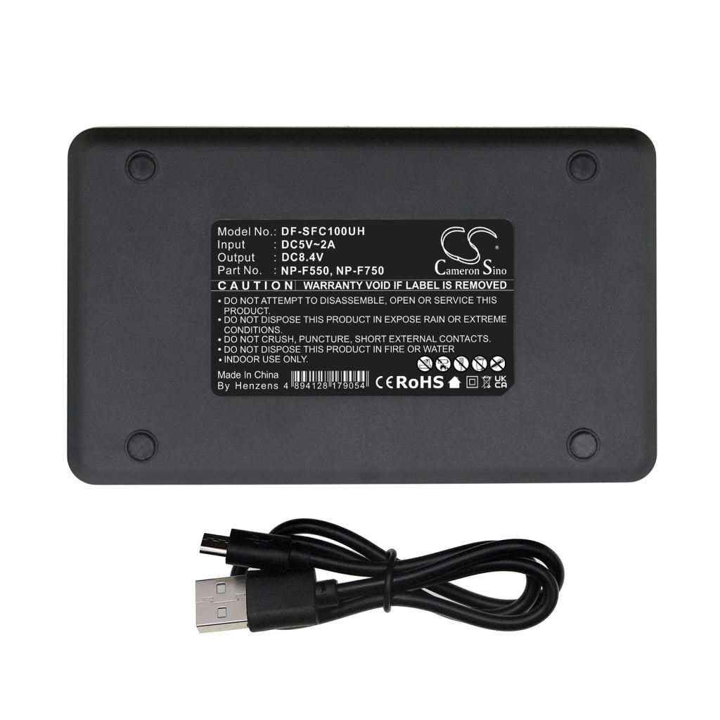 Compatible charger replacement for Sony  BN-V615U, NP-F970/B, VW-VBD1E, CGR-B/202, NP-FM90...