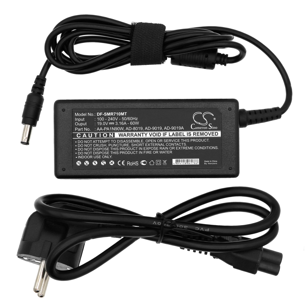 Compatible charger replacement for Samsung  SPA-T10E/EUR, AD-6019, AD-9019N, PA-1900-08S, 504030-015...